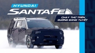 Bắt gặp Hyundai Santa Fe 2024 chạy thử trên đường băng tuyết