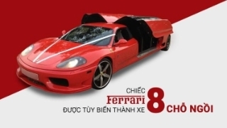 Chiếc Ferrari được tùy biến thành xe 8 chỗ ngồi