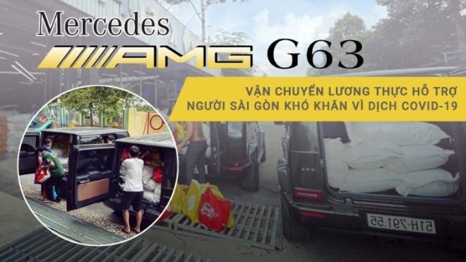 Cặp đôi Mercedes-AMG G63 vận chuyển lương thực hỗ trợ người Sài Gòn khó khăn vì dịch Covid-19