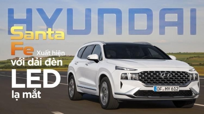 Hyundai Santa Fe đời mới xuất hiện trên đường thử với dải đèn LED lạ mắt