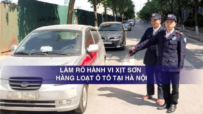 Làm rõ hành vi xịt sơn lên hàng loạt ô tô tại Hà Nội