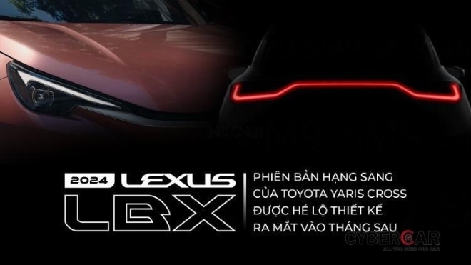 Lexus LBX 2024 - phiên bản hạng sang của Toyota Yaris Cross - được hé lộ thiết kế, ra mắt vào tháng sau