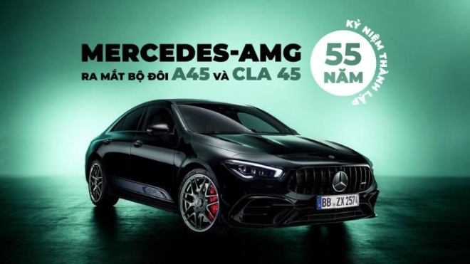 Mercedes-AMG ra mắt bộ đôi A45 và CLA 45 phiên bản kỉ niệm 55 năm thành lập
