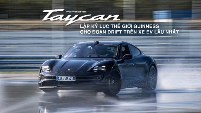 Porsche Taycan lập kỷ lục thế giới Guinness cho đoạn drift trên xe EV lâu nhất
