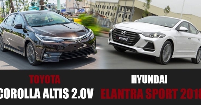 So sánh thông số xe Hyundai Elantra Sport 2018 và Toyota Corolla Altis 2.0V Sport tại Việt Nam