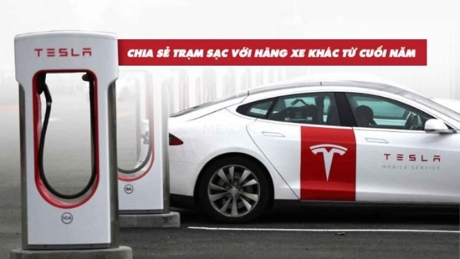 Tesla chia sẻ trạm sạc với hãng xe khác từ cuối năm