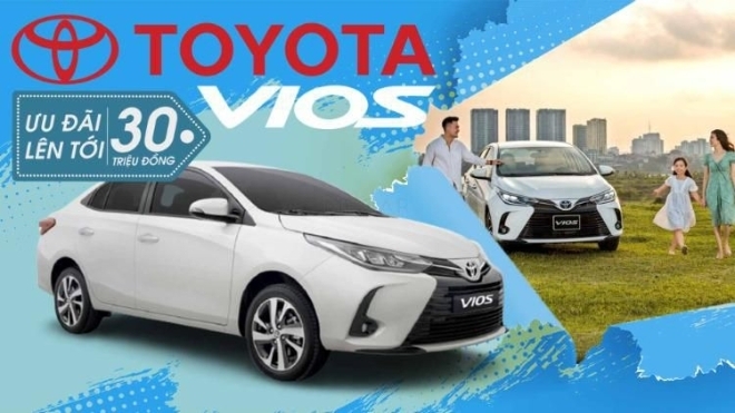 Toyota Việt Nam nâng ưu đãi khi mua Toyota Vios lên tới 30 triệu đồng