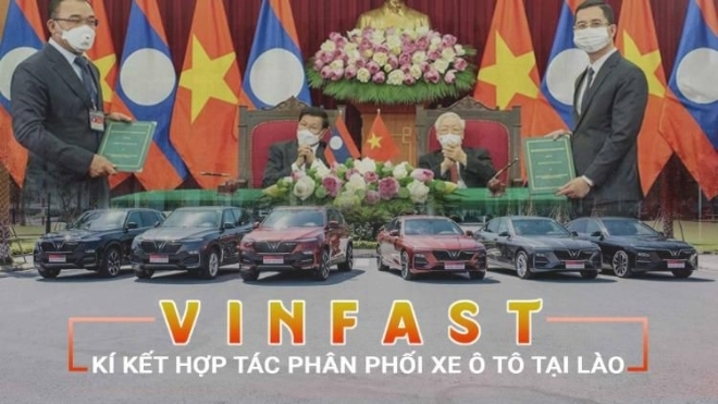 Vinfast kí kết hợp tác phân phối xe ô tô tại Lào 